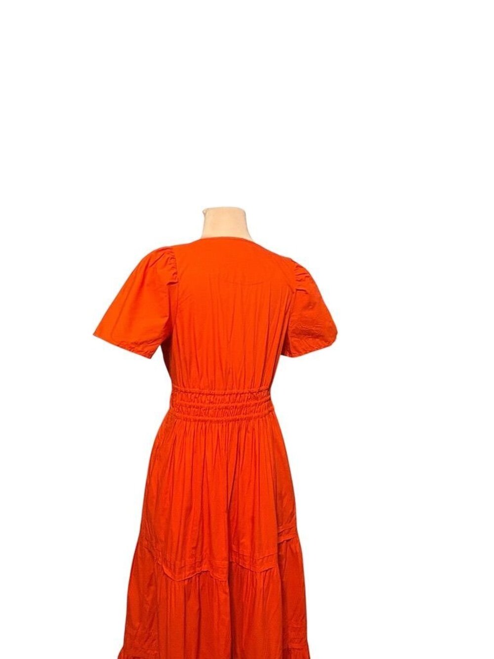Anthropologie Somerset Maxi Dress XS Tomato Red Orange Riviera Tiered Boho - Picture 5 of 7